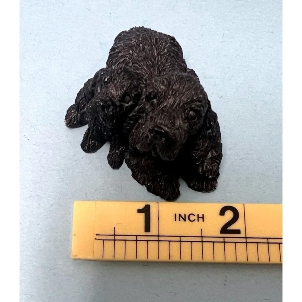 Lot Of 2 Stone Critters Black‎ Cocker Spaniel Dog Breed Figurines Puppies
